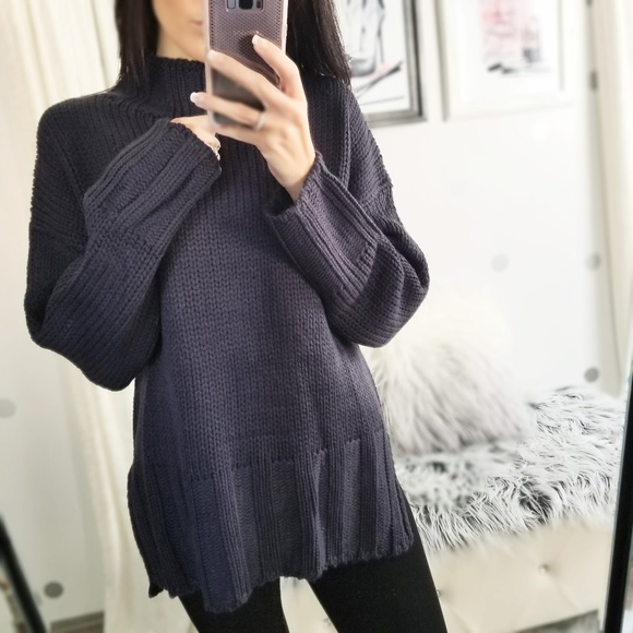 Last1️⃣Mock Neck Tunic Sweater Cozy Winter Top - Picture 6 of 7